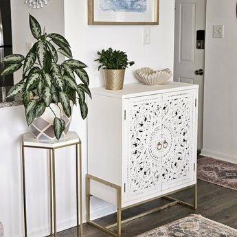Stylish White Accent Cabinet