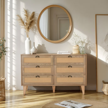 Chic Natural Rattan Sideboard & Accent Chest of Drawers
