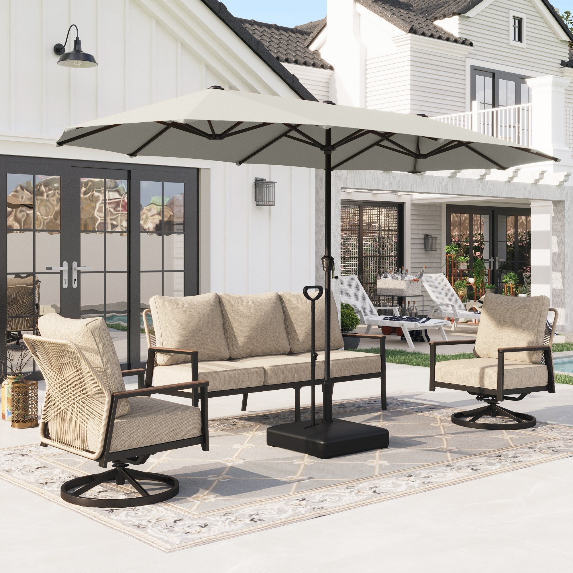 Alpha Joy 13ft Rectangle Double-Sided Extra Large Outdoor Patio Market – Sophia & William Alpha Joy 13ft Rectangle Double-Sided Extra Large Outdoor Patio Market – Sophia & William