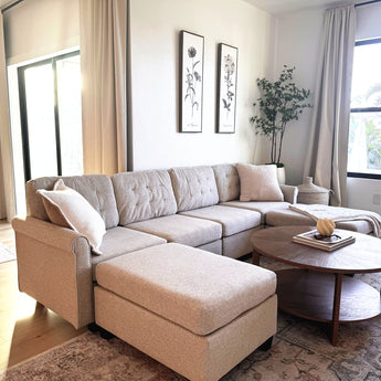 Luna Modular White Sectional Sofa with 2 Chaises
