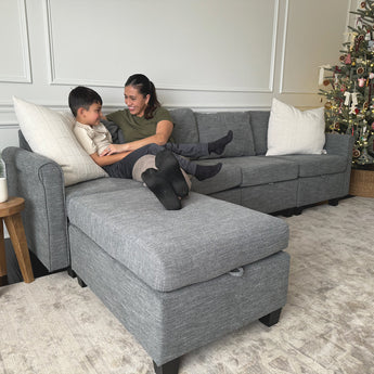 Shop the sectional couch with chaise for the perfect combination of style and comfort, creating a cozy space for your family to relax and unwind.