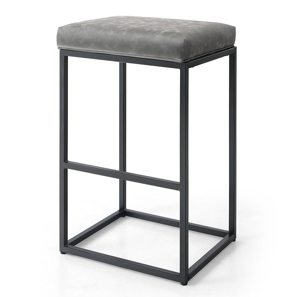 Sophia&William 30" Counter Height Armless Bar Stool Grey Saddle Seat Stool