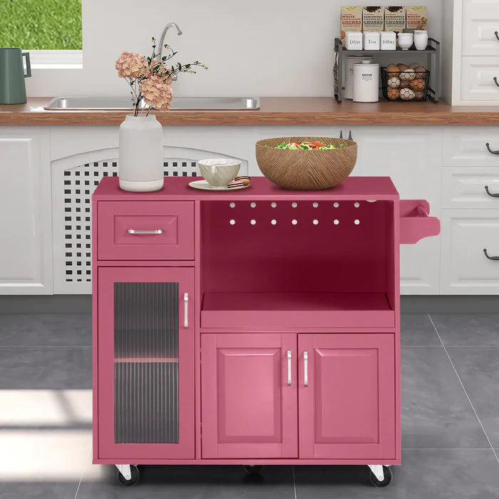 Kitchen island on wheels with stools hot sale