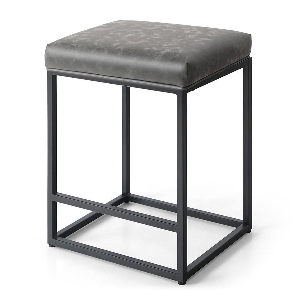 Sophia&William 24" Counter Height Armless Bar Stool Grey Saddle Seat Stool
