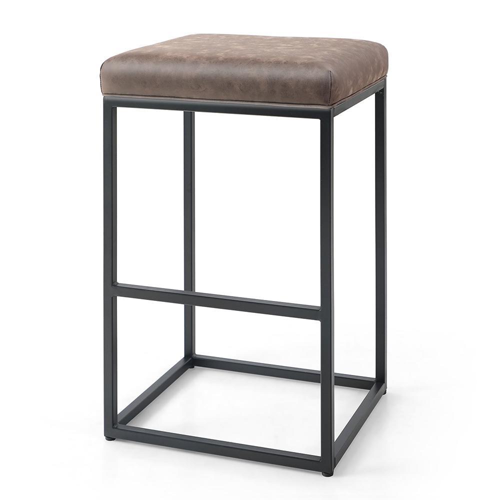 Sophia&William 30" Counter Height Armless Bar Stool Brown Saddle Seat Stool