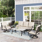 Sophia&William 5 Seat Outdoor Conversation Set Patio Table and Chairs Sets with Cushions and Pillows