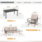 Sophia & William 6 Pieces Metal Patio Furniture Set Outdoor Sectional Conversation Set, Beige