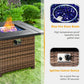 Sophia & William 9-seat Wicker Patio Converation Set with Fire Pit Table, Blue