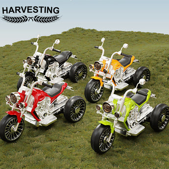HARVESTING Kids Electric Ride On Trike Motorcycle, 3-Wheel Battery Powered Toy Motorbike with Colorful LED Lights, Anti-Rollover Toddler Ride On Vehicle, Multiple Colors Available