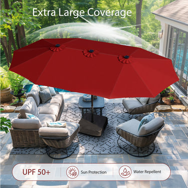 joyesery patio umbrella Alpha Joy 15ft Extra Large Outdoor Patio Double-Sided Umbrella with So – Sophia & William