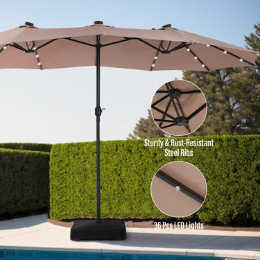 double level patio umbrella Sophia & William 15FT Outdoor Patio Umbrella Extra Large Double-Sided