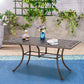 Sophia & William 63”Cast Aluminum Patio Dining Table with Umbrella Hole - Bronze