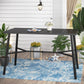 Sophia & William 67" Rectangular Metal Outdoor Patio Bar Table for 6 - Black