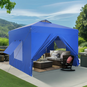 10'x 10'ft Pop Up 3 Height Adjustable Canopy Tent with 4 Side Walls