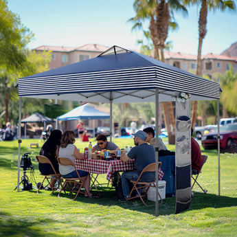 Alpha Joy 10'x10' Straight Leg Pop Up Canopy Tent Outdoor Event Instant Tent with Roller Bag, One-button Push Design