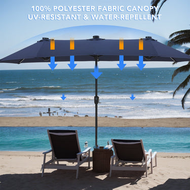 Sophia & William 15FT Outdoor Patio Umbrella Extra Large Double-Sided Garden Umbrella with Crank Handle Navy Blue Sophia & William 15FT Outdoor Patio Umbrella Extra Large Double-Sided Garden Umbrella with Crank Handle Navy Blue
