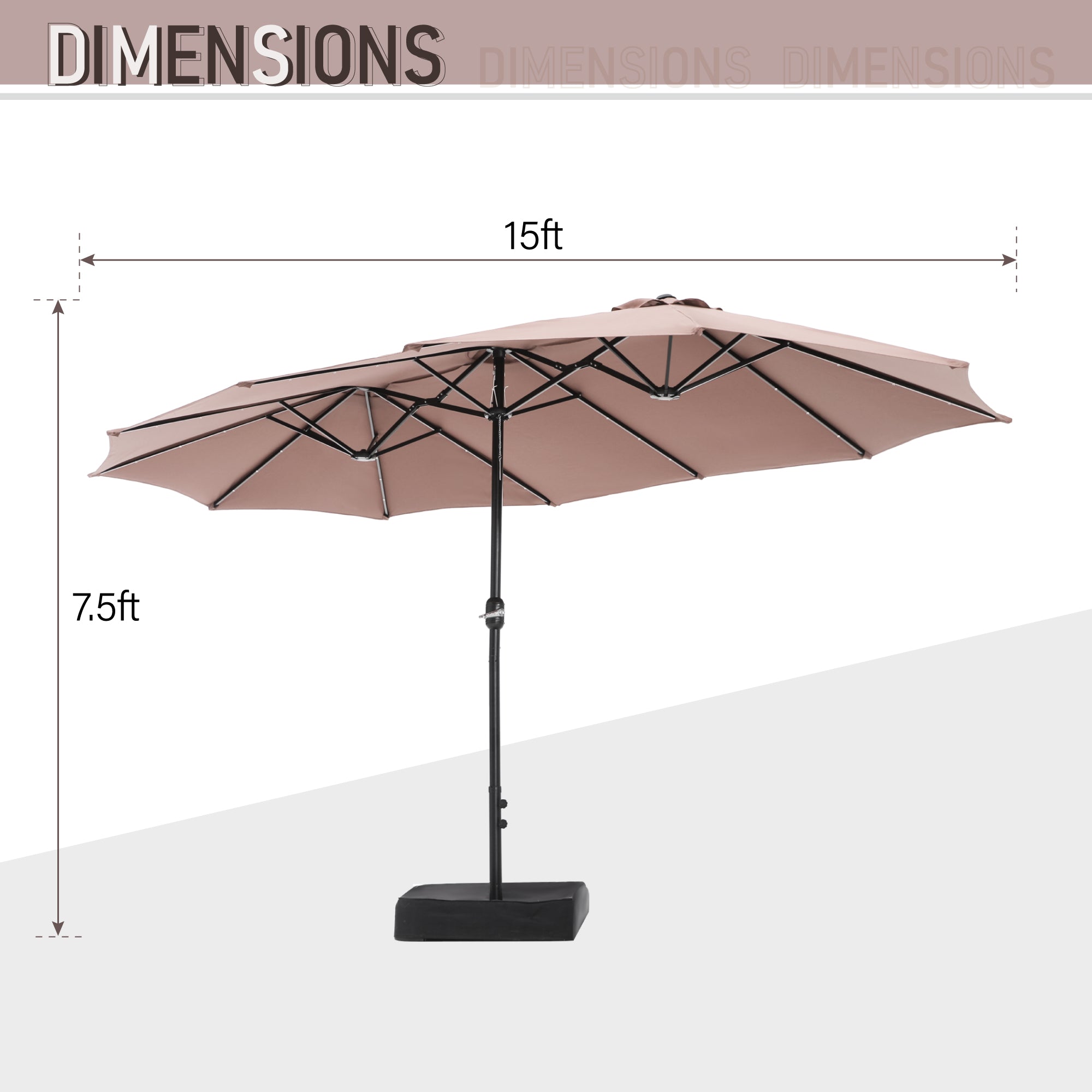 15 patio umbrella clearance Sophia & William 15FT Outdoor Patio Umbrella Extra Large Double-Sided