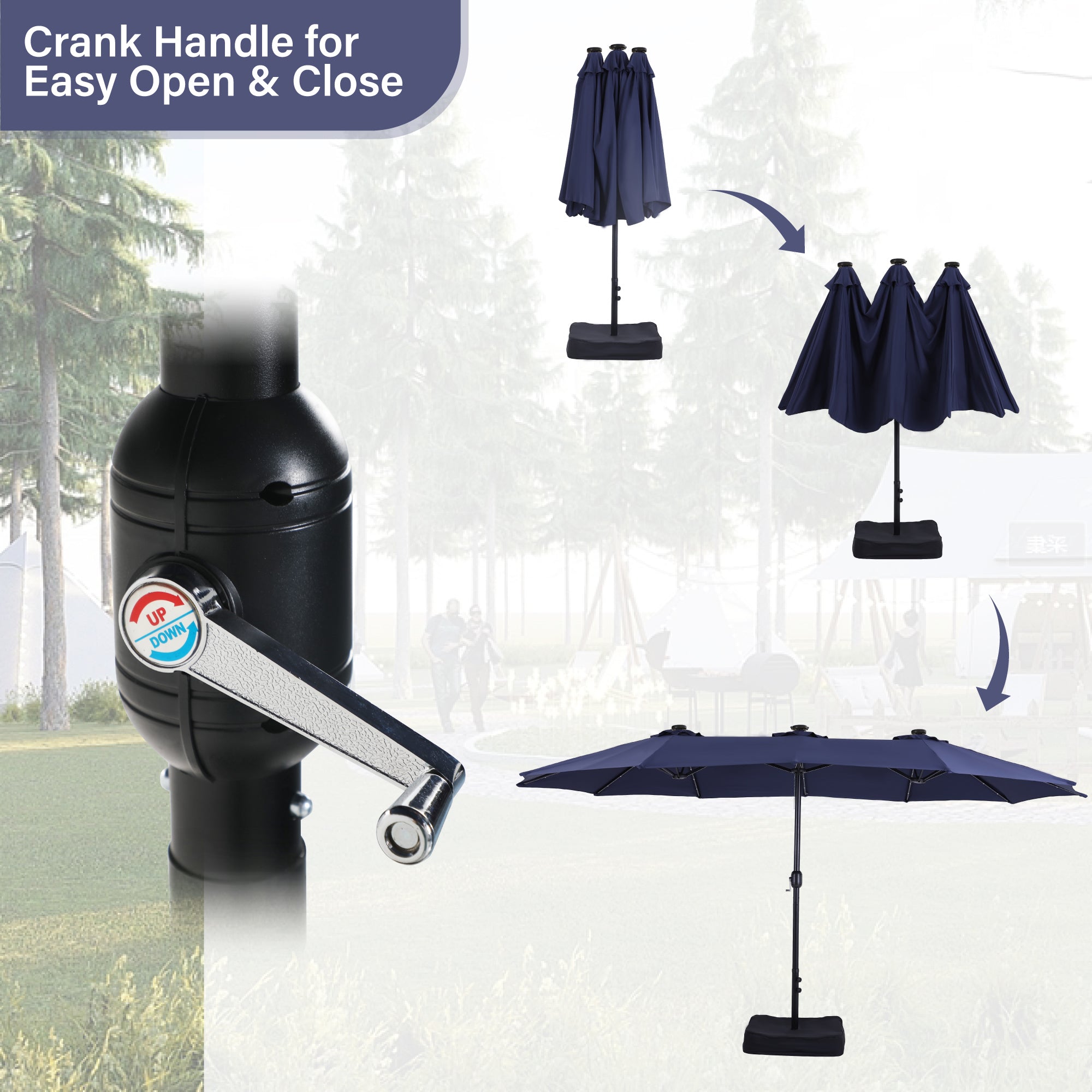 easy up patio umbrella Sophia & William 15FT Outdoor Patio Umbrella Extra Large Double-Sided