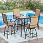 Sophia & William 5 Piece Outdoor Bar Set Patio Bar Height Swivel Padded Chairs and Table Set