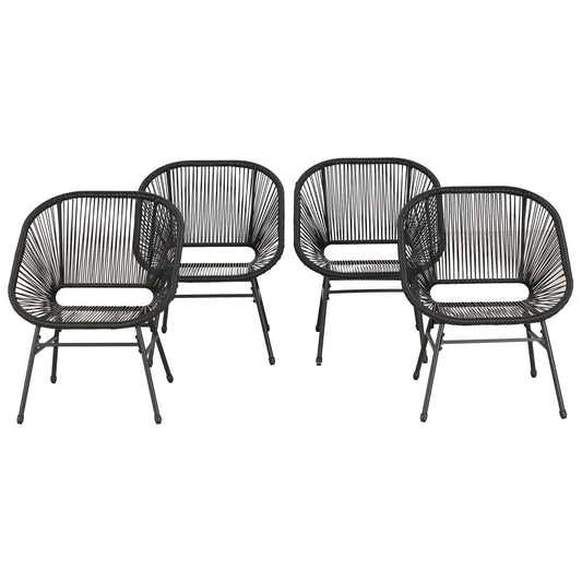 Sophia & William 4 Piece PE Rattan Wicker Chairs Outdoor Dining Chairs
