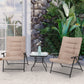 Sophia & William 3 PCS Outdoor Patio Bistro Set 2 Reclining Lounge Chairs and 1 Table-Beige