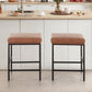S&W 24" Counter Height Bar Stools with Footrest-Set of 2-Brown
