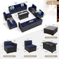 Sophia & William 8 Pieces Outdoor Patio Furniture Set with 45-Inch 50,000BTU Fire Pit Table