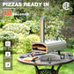 Kitchen Academy Outdoor Pizza Oven Wood Fired & Gas Oven with 12" Rotatable Pizza Stone