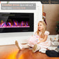 Sophia & William 50 inch Electric Fireplace,Recessed Wall Mounted Fireplace Insert,Ultra-Thin Linear Fireplace