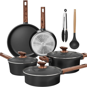 CHEFGUARD 10Pcs Ceramic Pots and Pans Set Non Stick | Non Toxic, Induction Cookware, PFOA & PFAS Free