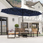 Sophia & William 15FT Outdoor Patio Umbrella Extra Large Double-Sided Garden Umbrella with Crank Handle Navy Blue