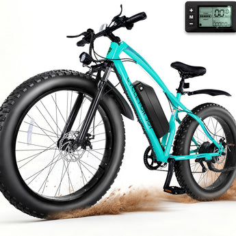 sophia & william Electric Mountain Bike for Adults, 1500W Peak 72Miles + 28 MPH, 26"x4" All-Terrain Fat Tire E Bike with Removable Battery, 7 Speed Front Suspension, Dual Brake, LCD & Horn(TUV & UL2849)
