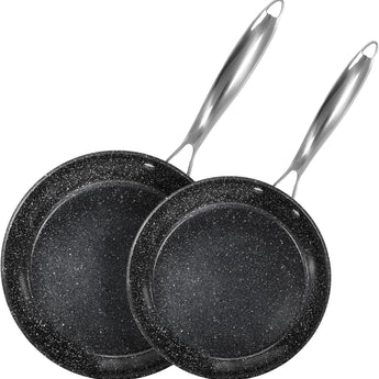 ROYALCLAD 2 Piece Hard Anodized Non Stick Fry Pan Set, 9, 11 Inch Skillets Set, Induction Ceramic Frying Pans with Stay-Cool Handles, Pots and Pans Set Non Stick Ceramic, PFAS, PFOA-Free, Black