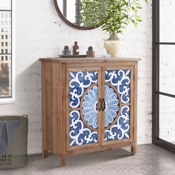 Handcrafted Retro Accent Cabinet