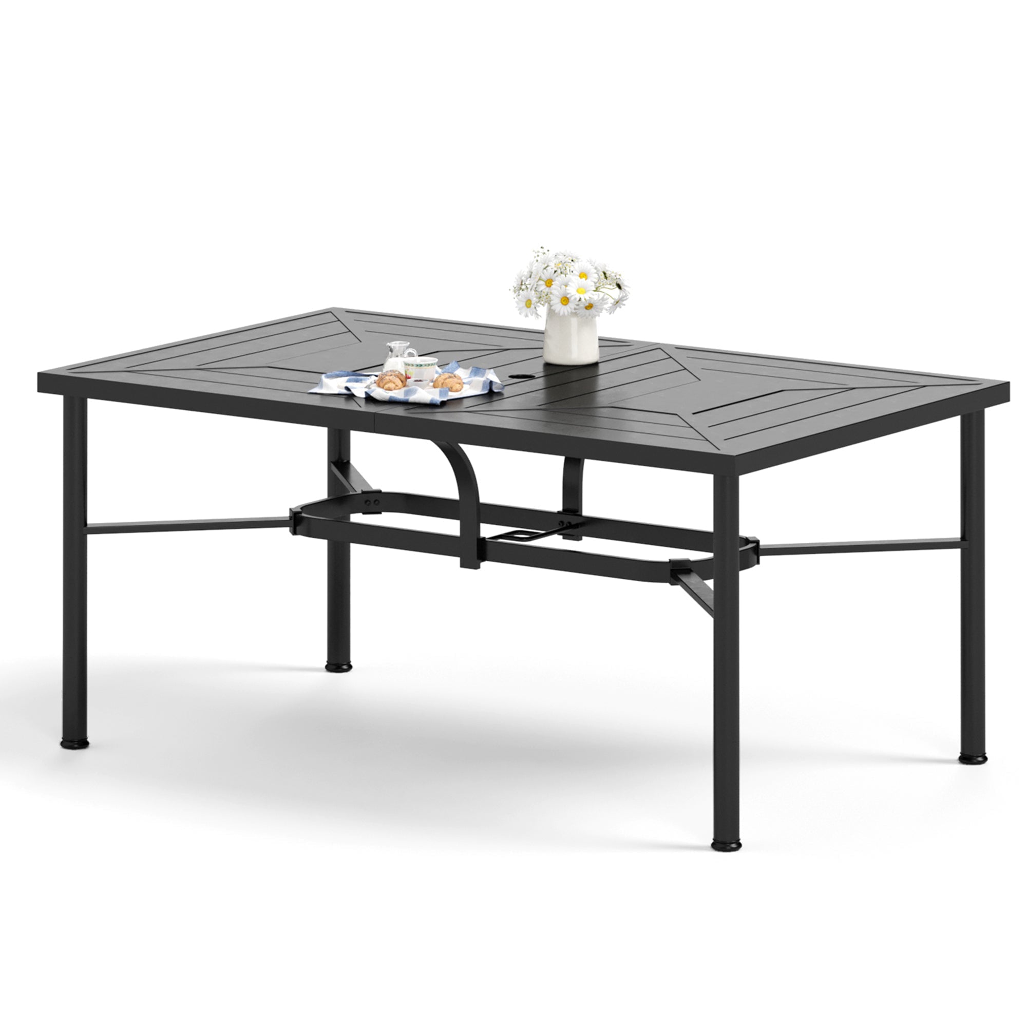 Sophia William 64 X 39 Outdoor Steel 6 seat Dining Table With 1 89 sophia-william-64-x-39-outdoor-steel-6-seat-dining-table-with-1-89