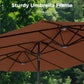 Alpha Joy 15ft Outdoor Patio Umbrella Extra-Large Double-Sided Garden Umbrella with Crank Handle and Base - Maillard Brown