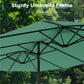Alpha Joy 15ft Outdoor Patio Umbrella Extra-Large Double-Sided Garden Umbrella with Crank Handle and Base - Mint Green