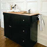 Upgrade your kitchen with a versatile rolling island!