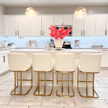 Shop our elegant PU leather counter stools, perfect for enhancing your kitchen with style and comfort for every meal!
