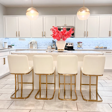 Shop our elegant PU leather counter stools, perfect for enhancing your kitchen with style and comfort for every meal!