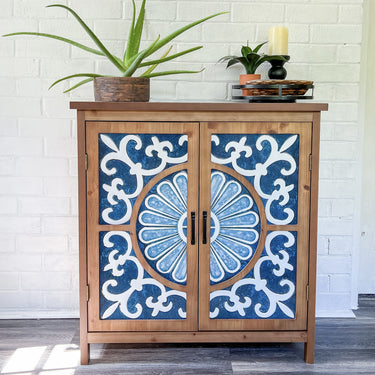 Shop the Handcrafted Retro Accent Cabinet to add a touch of timeless elegance to your space!