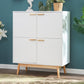 S&W Buffet Sideboard with 4 Doors for Entryway, Office, Living Room-White