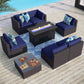 Sophia & William 8 Pieces Outdoor Patio Furniture Set with 45-Inch 50,000BTU Fire Pit Table