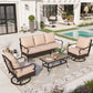 4 Piece Metal Patio Conversation Sofa Set 5-Seat Outdoor Sectionals