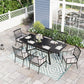 Sophia & William 7-Piece Patio Outdoor Dining Set with Extendable Table & 6 Chairs with Beige Cushions