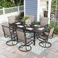 Sophia & William 7 Pieces Metal Patio Dining Set Outdoor Swivel Padded Chairs and Extendable Table Set