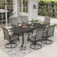 Sophia & William 7 Pieces Outdoor Patio Dining Set High Back Txetilene Chairs and Expandable Table Set