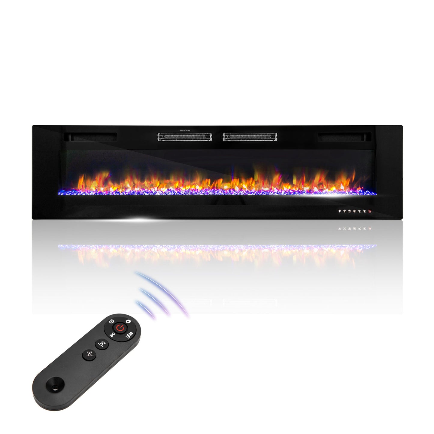 Sophia & William 72 inch Electric Fireplace,Recessed Wall Mounted Fireplace Insert,Ultra-Thin Linear Fireplace
