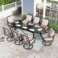 9-Piece Patio Dining Set with Swivel Cushioned Chairs and Extendable Table