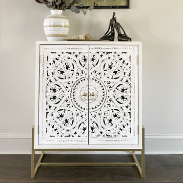 Shop the Stylish White Accent Cabinet to enhance your home’s elegance!